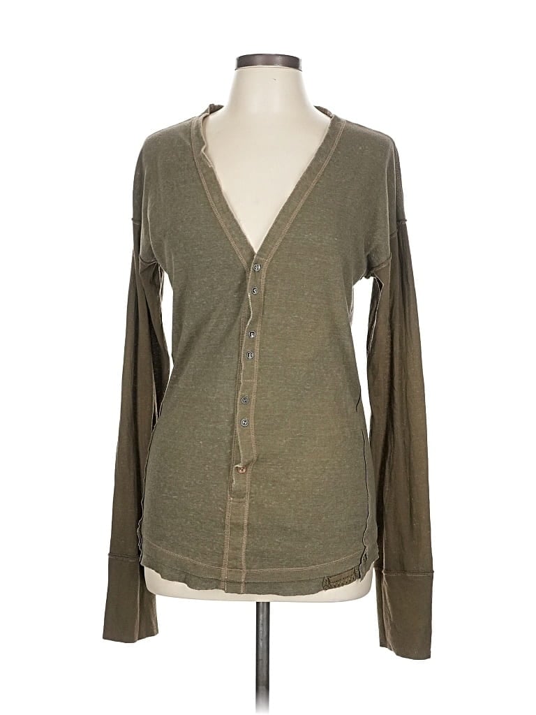 Pre-owned We The Free Cardigan Sweater In Green