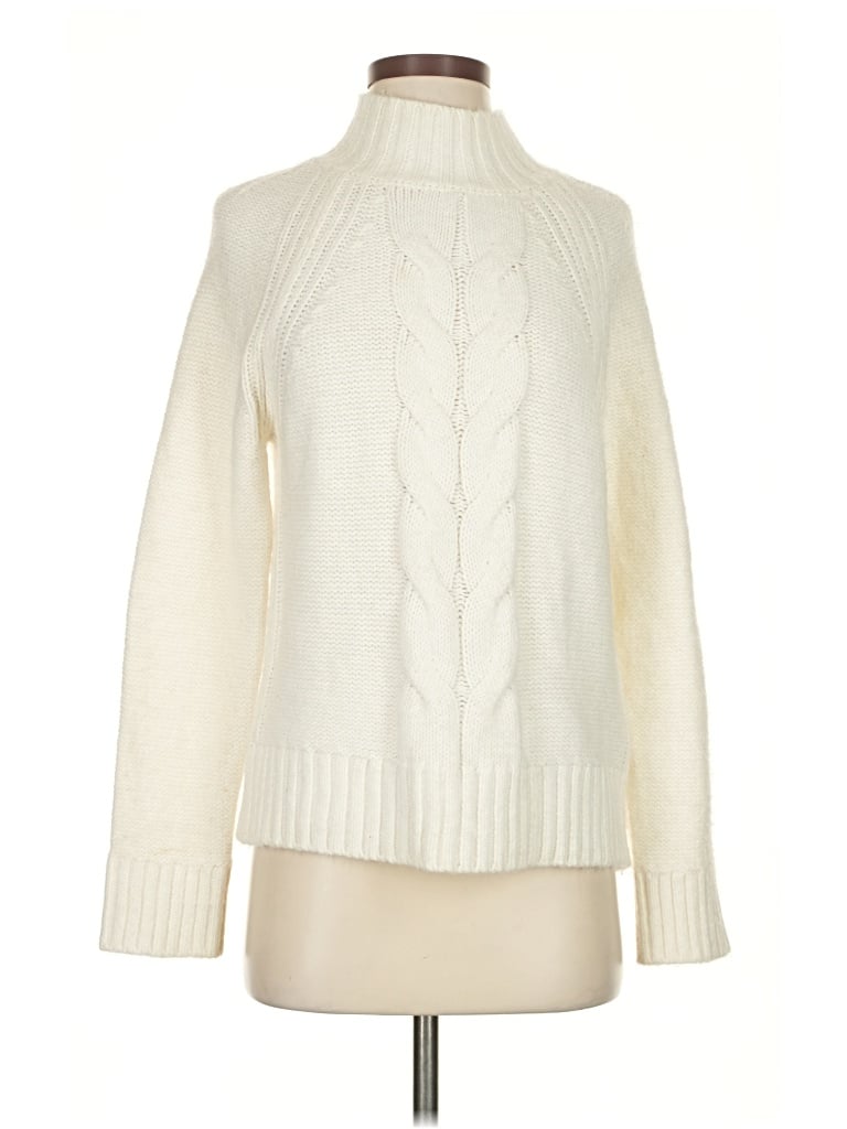 Pre-owned Tommy Hilfiger Turtleneck Sweater In White