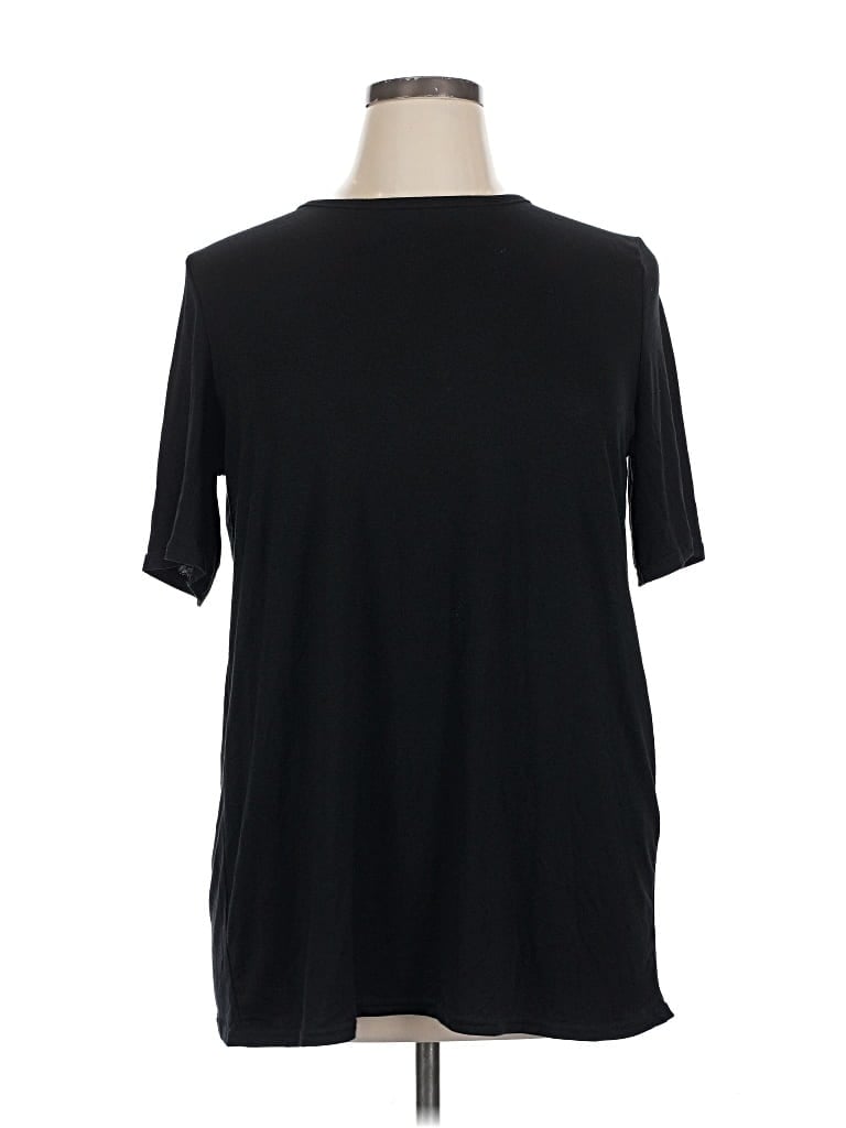 Boohoo Short Sleeve Top Black Crew Neck Tops