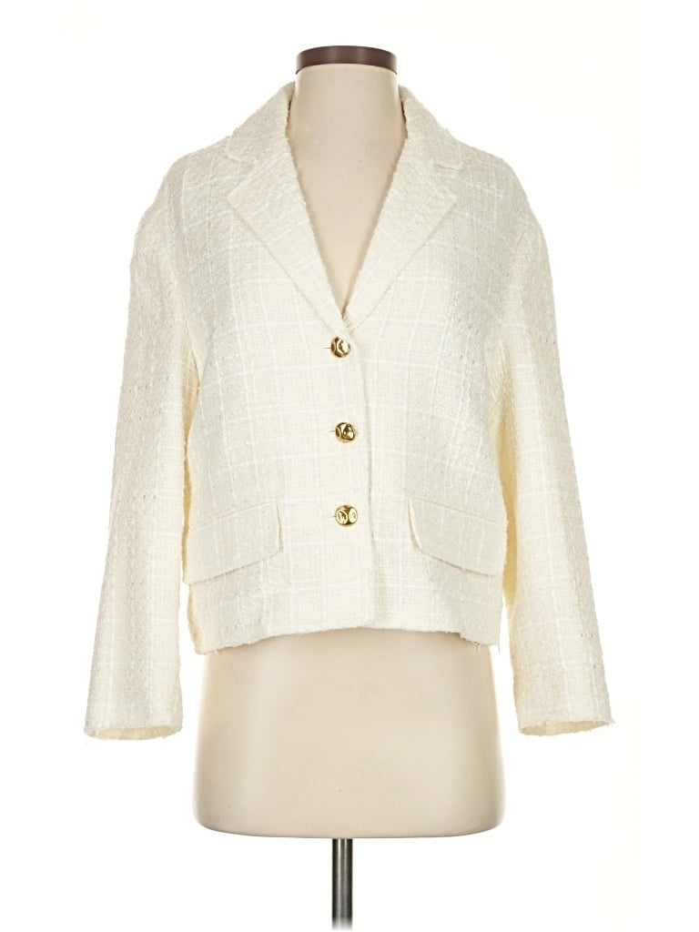 Pre-owned Zara Blazer Jacket In White