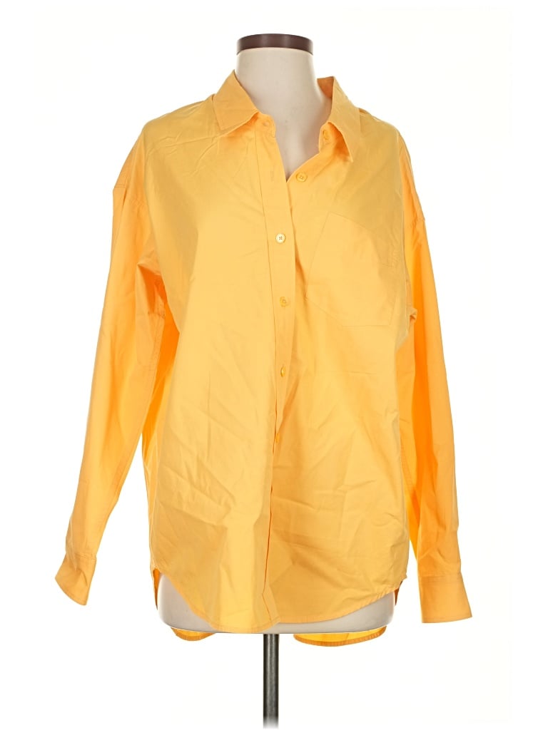Pre-owned Wilfred Free Long Sleeve Button Down Shirt In Yellow