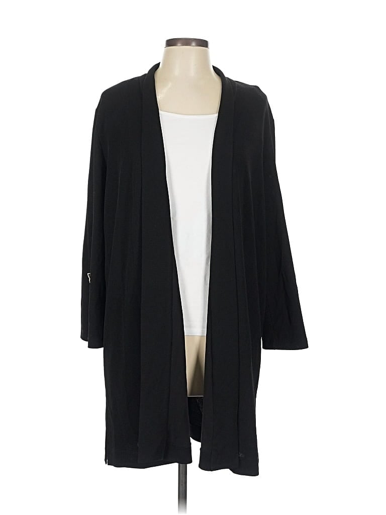 Pre-owned Anne Klein Cardigan Sweater In Black