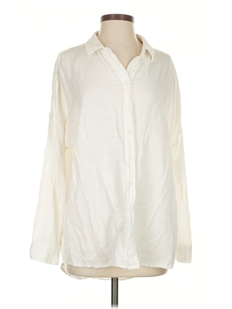 Pre-owned Wild Fable Long Sleeve Blouse In White