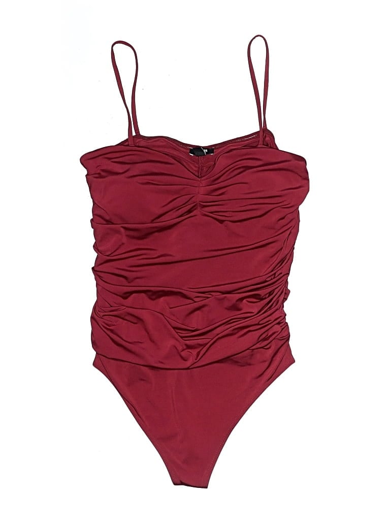 Pre-owned Express One Piece Swimsuit In Burgundy
