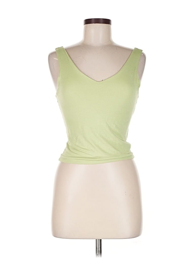 Pre-owned Active Usa Tank Top Green Strapless Neckline Tops