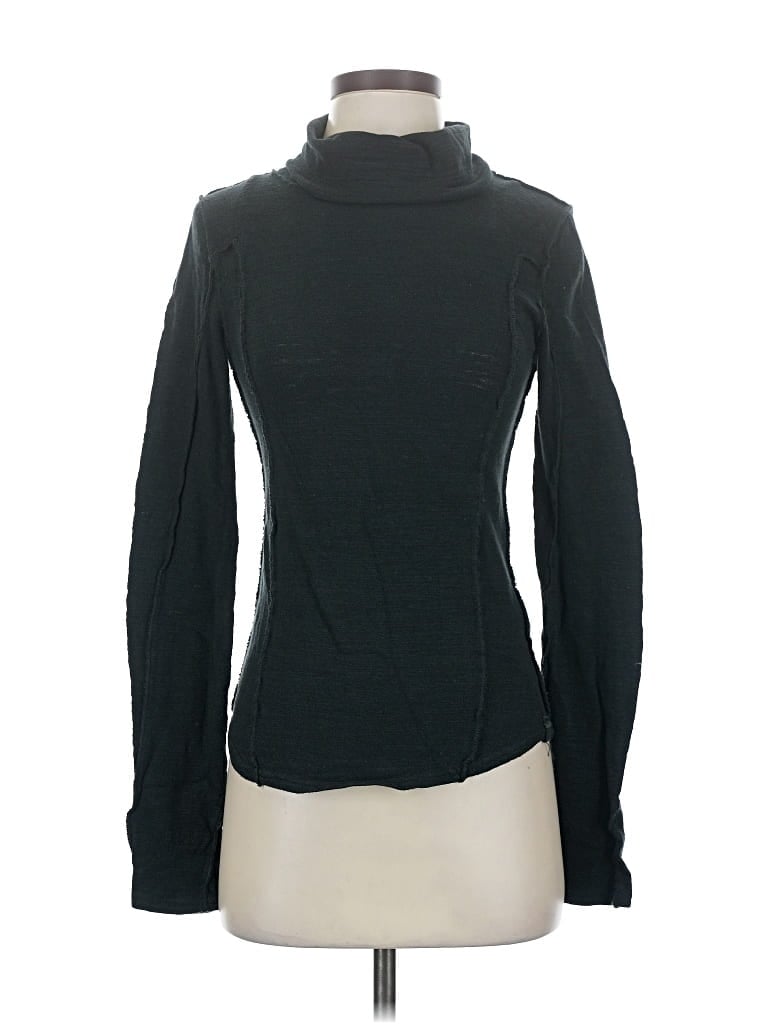 Pre-owned We The Free Long Sleeve Top Black Turtleneck Tops