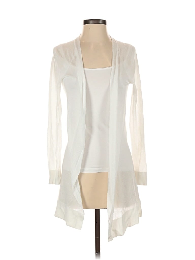 Pre-owned Ann Taylor Loft Cardigan Sweater In White