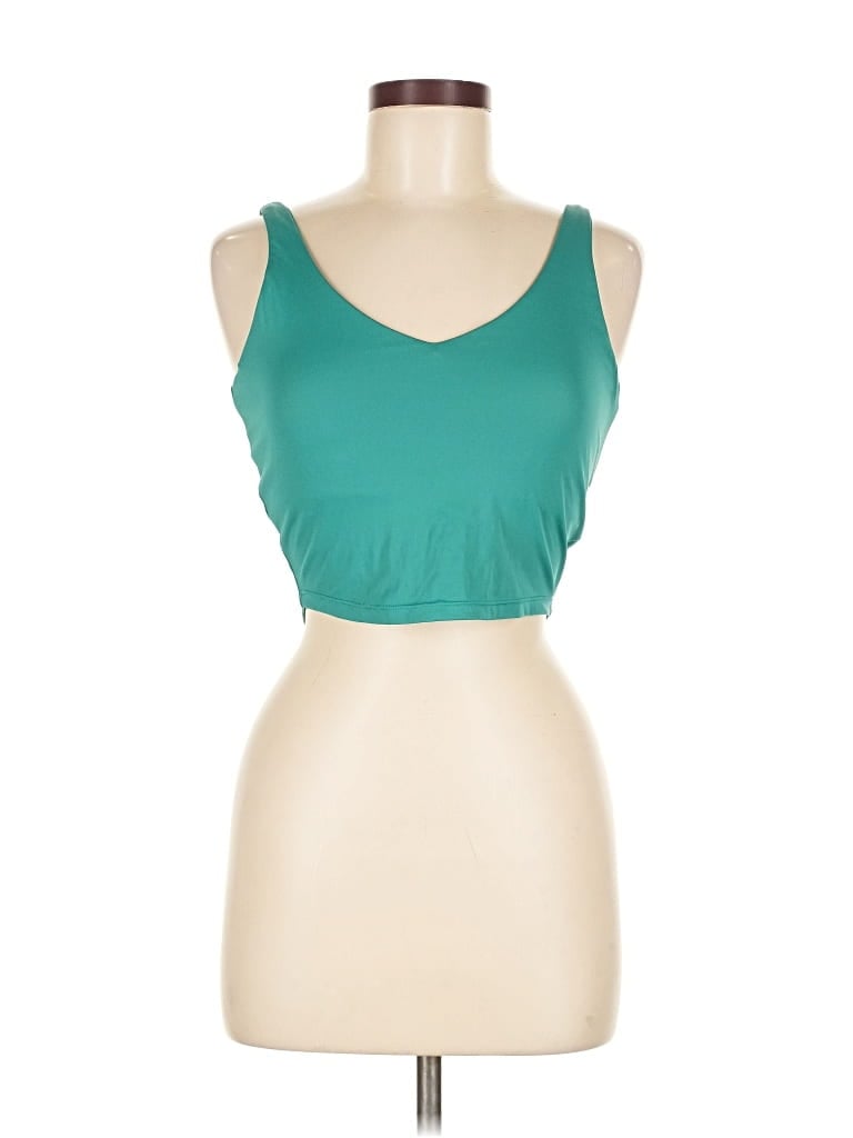 Pre-owned Oysho Tank Top Teal Strapless Neckline Tops In Blue