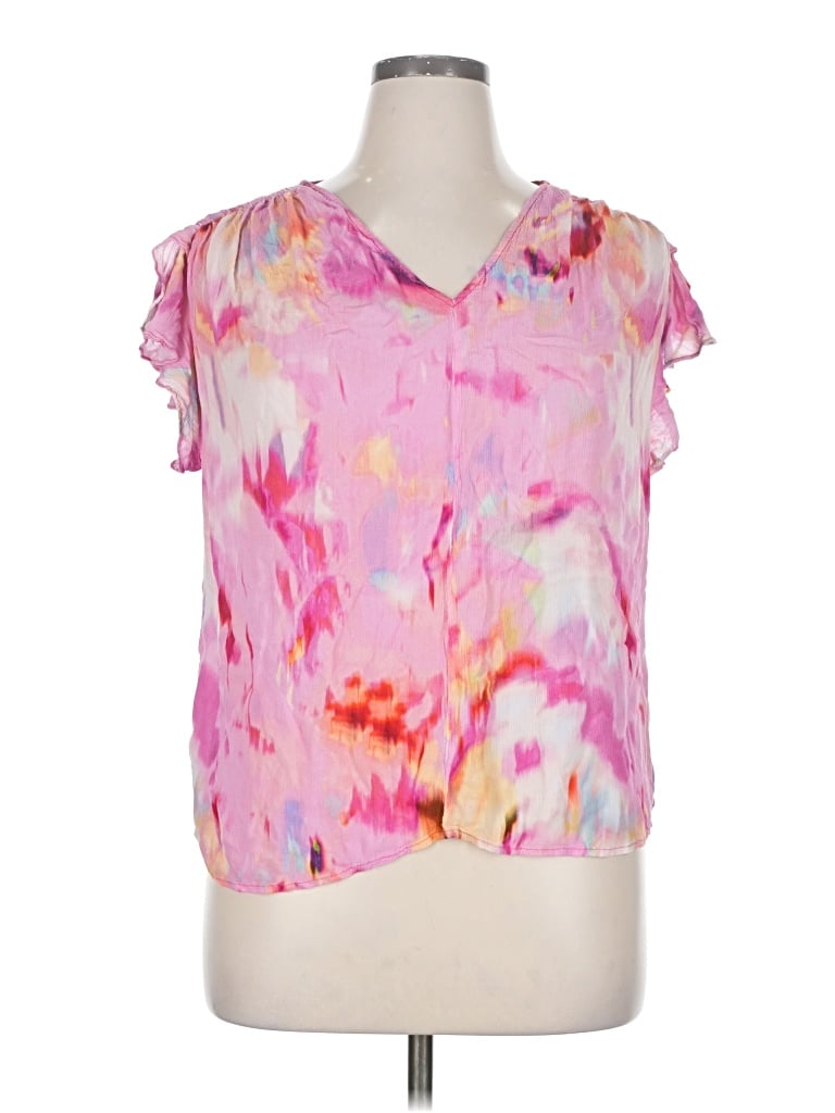 Pre-owned Liverpool Los Angeles Short Sleeve Blouse In Pink