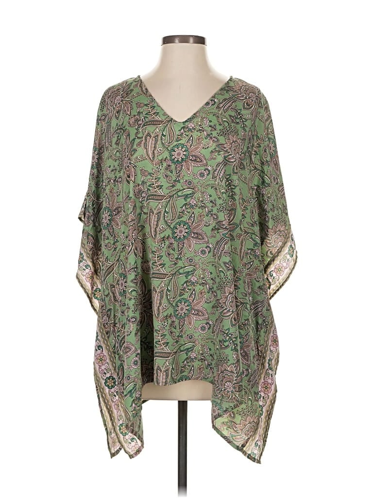 Pre-owned Jjill 3/4 Sleeve Blouse In Green