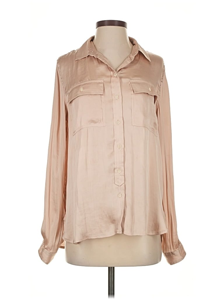 Pre-owned Banana Republic Long Sleeve Blouse In Brown
