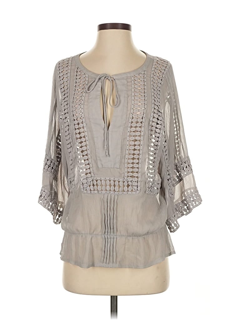 Pre-owned Daniel Rainn 3/4 Sleeve Blouse In Gray