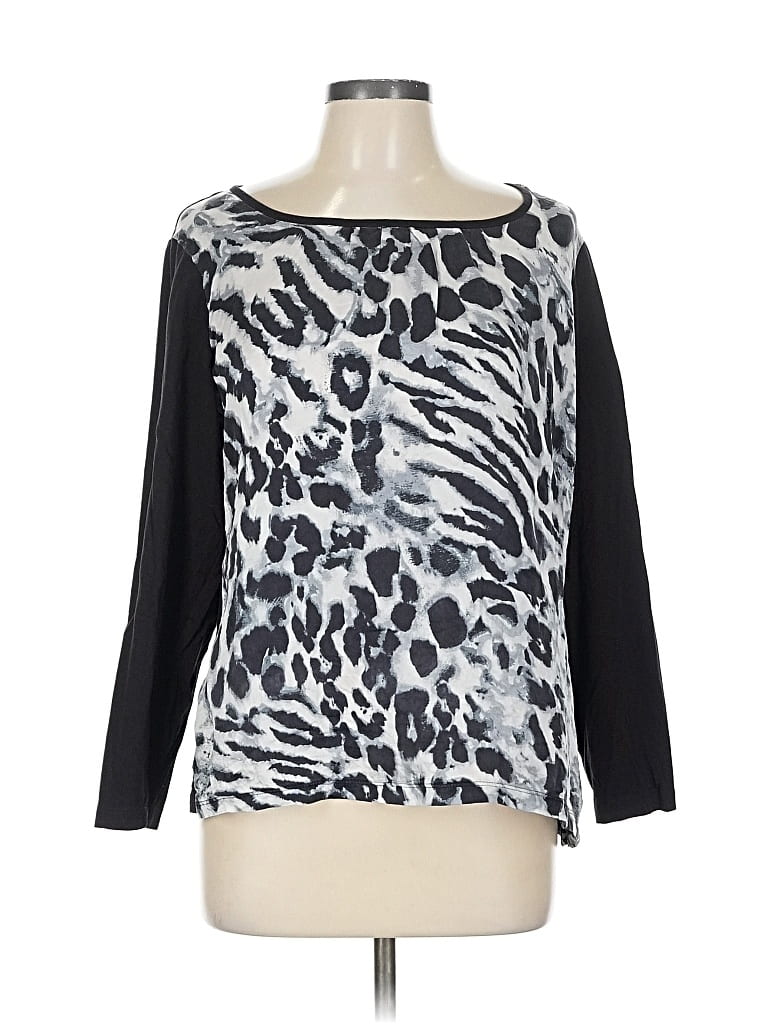 Pre-owned Chico's 3/4 Sleeve T-shirt In Silver