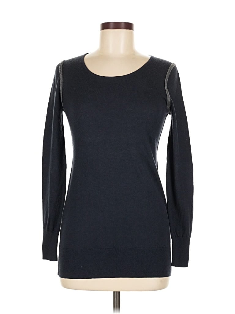 Pre-owned Ann Taylor Loft Wool Pullover Sweater In Black