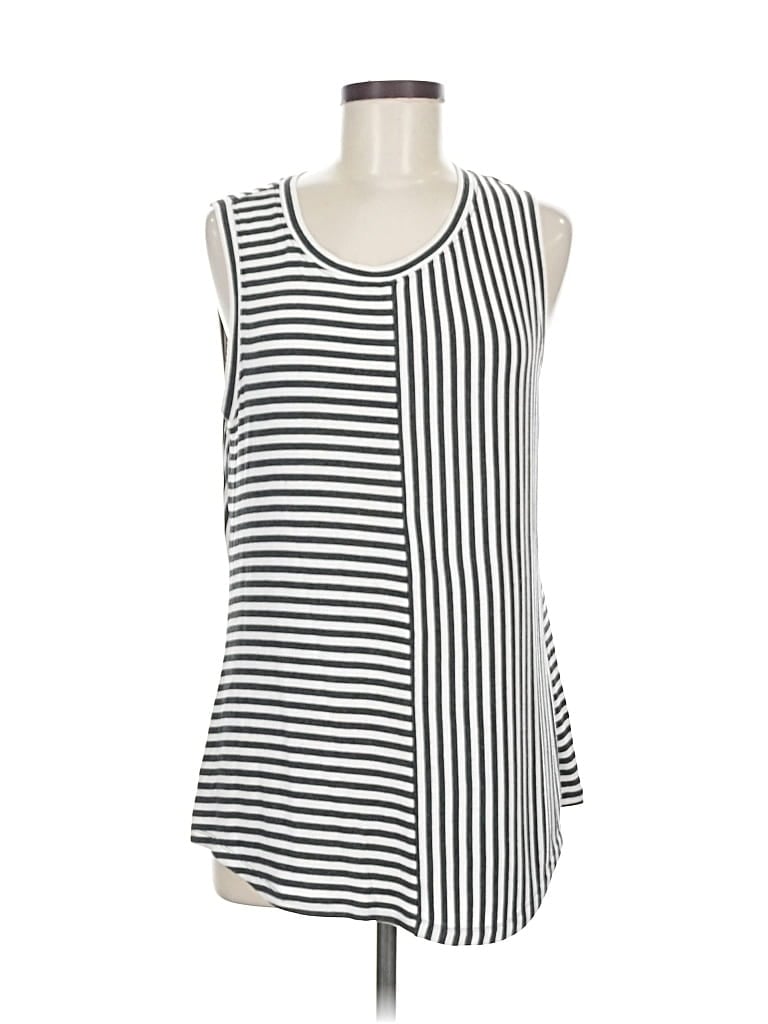 Pre-owned Cabi Tank Top Silver One Shoulder Neckline Tops