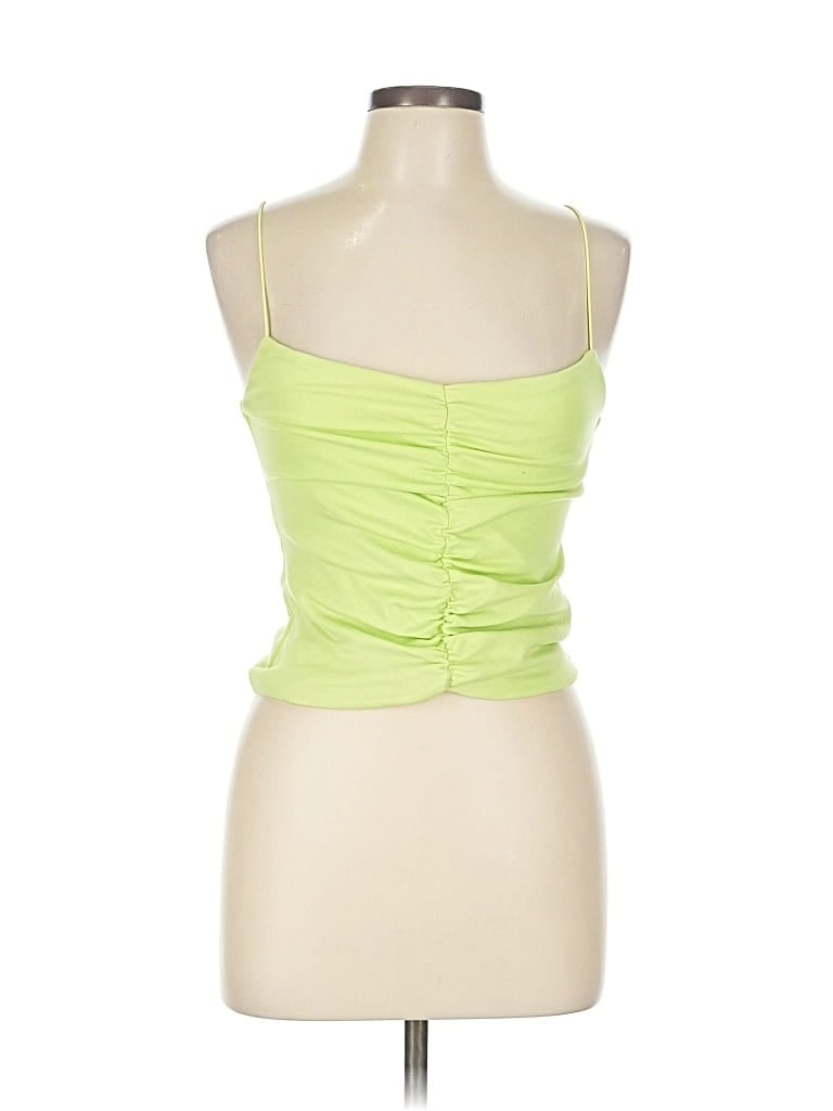 Pre-owned Zara Tank Top Green Strapless Neckline Tops