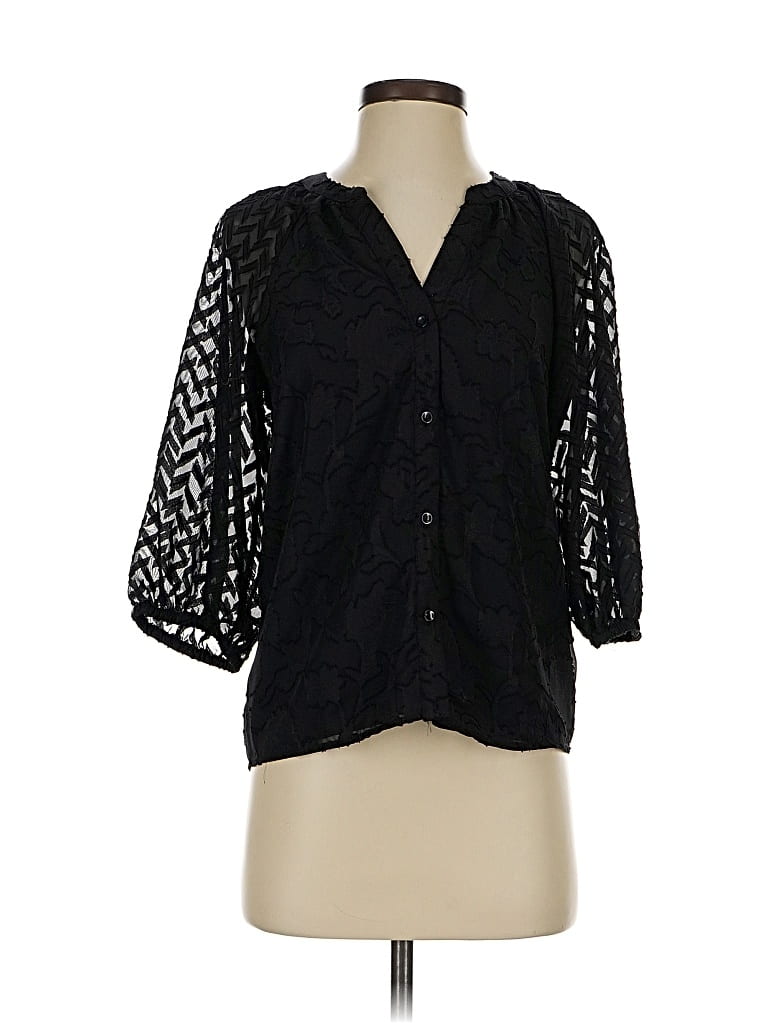 Pre-owned Vince Camuto 3/4 Sleeve Blouse In Black