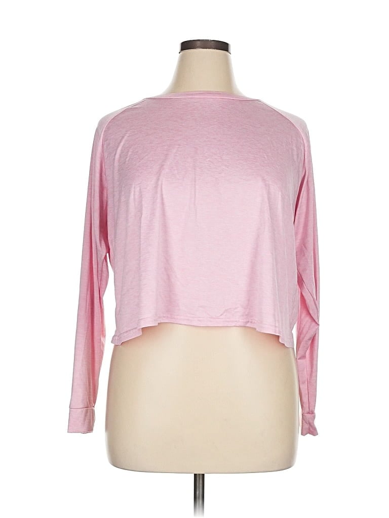 Pre-owned Real Essentials 3/4 Sleeve T-shirt In Pink