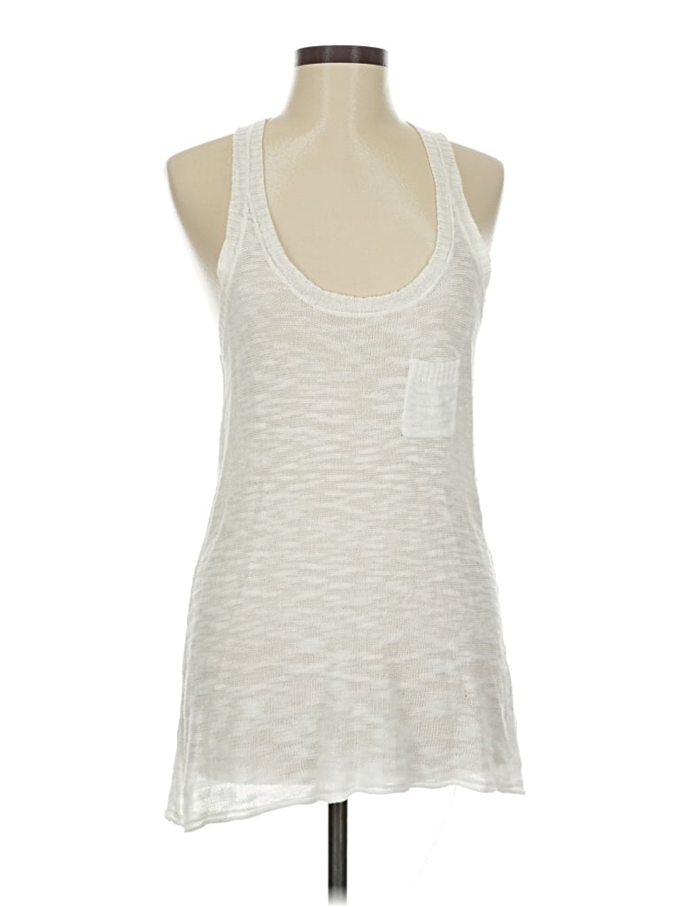 Pre-owned Michael Stars Tank Top White Halter Neckline Tops