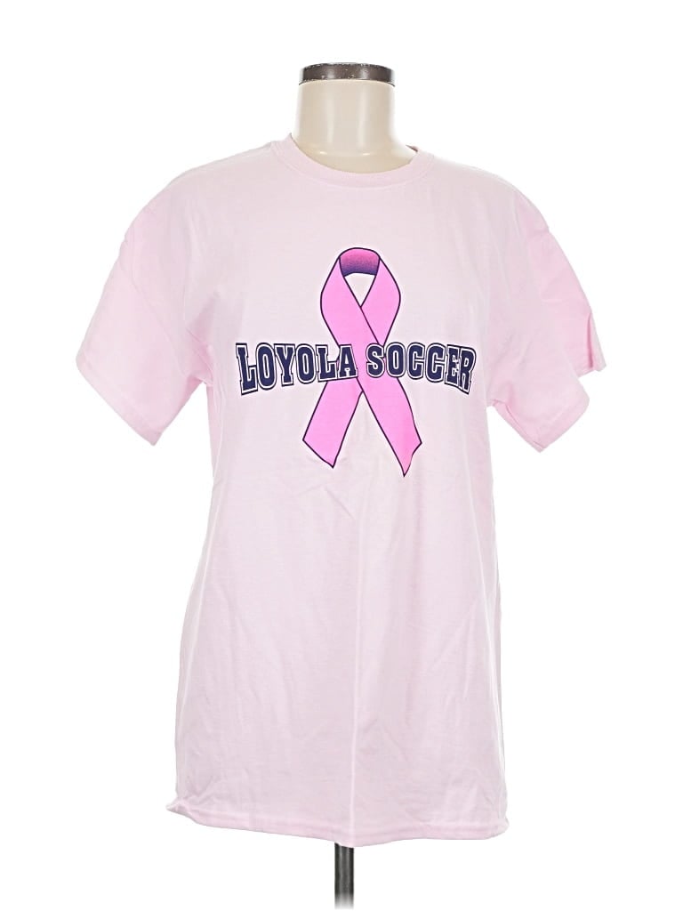 Pre-owned Gildan Short Sleeve T-shirt In Pink