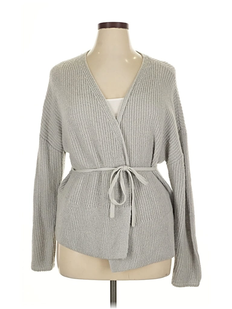 Pre-owned Lucky Brand Cardigan Sweater In Gray