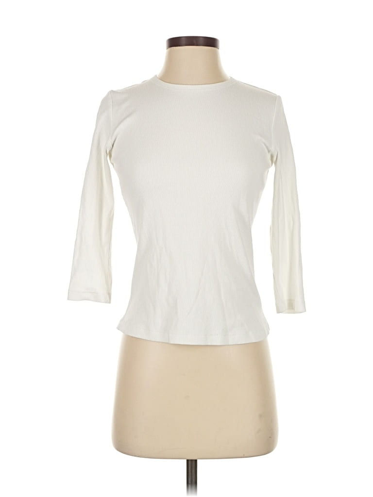 Pre-owned Point 3/4 Sleeve T-shirt In White