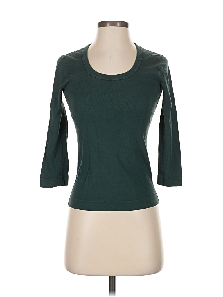 Pre-owned Three Dots 3/4 Sleeve T-shirt In Green