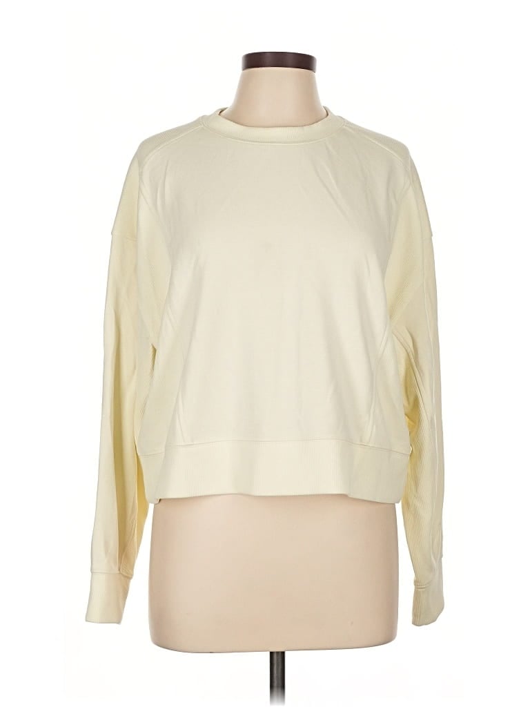 Pre-owned Athleta Long Sleeve T-shirt In White