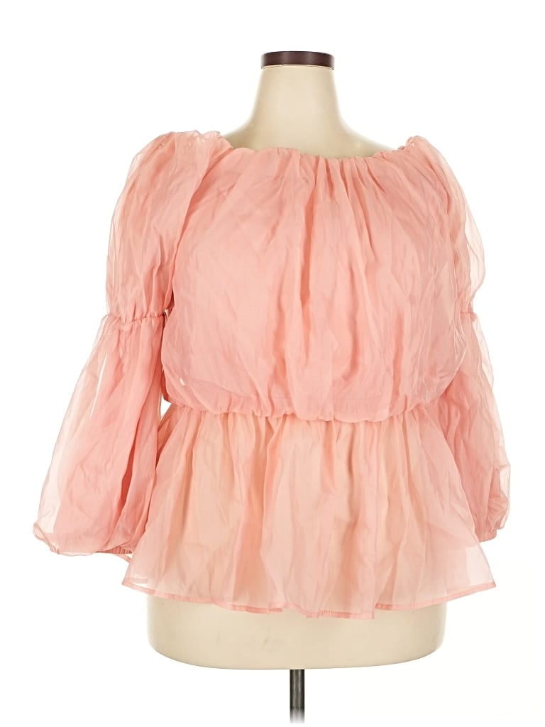 Ashley Stewart 3/4 Sleeve Blouse In Pink