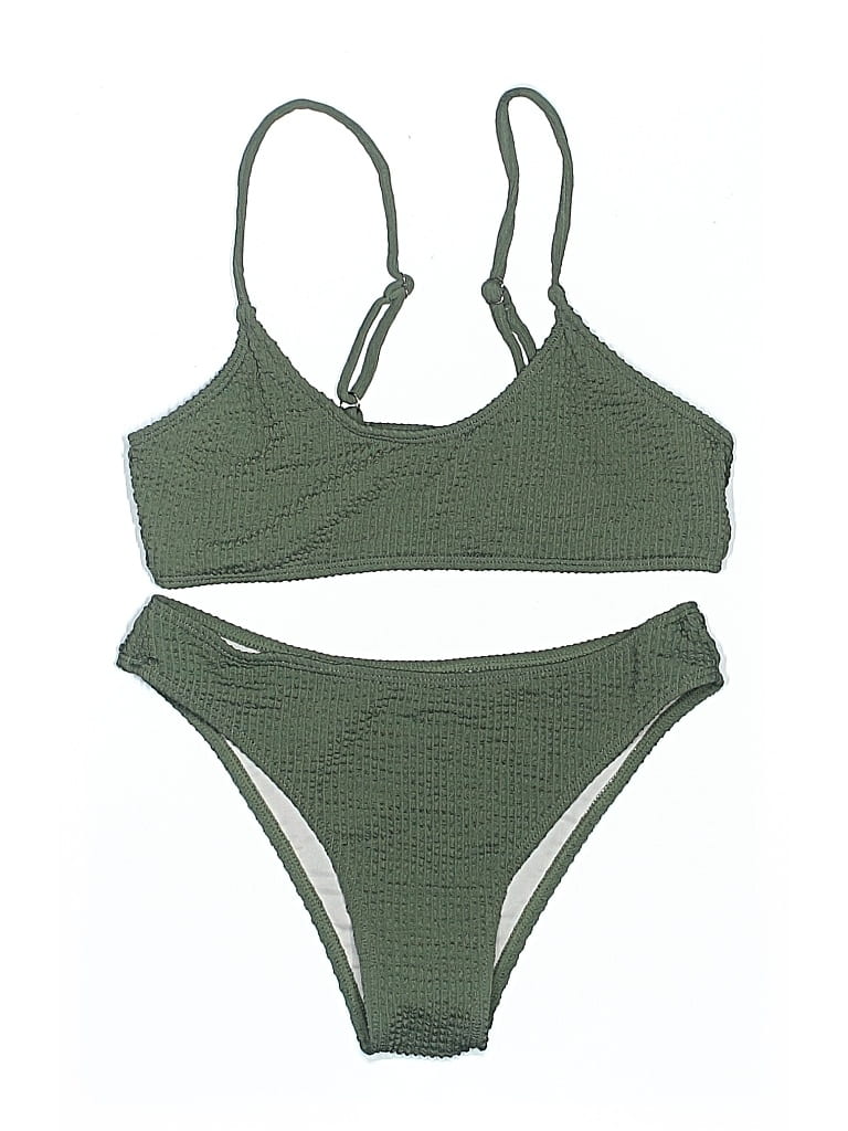 Pre-owned Shein Two Piece Swimsuit In Green