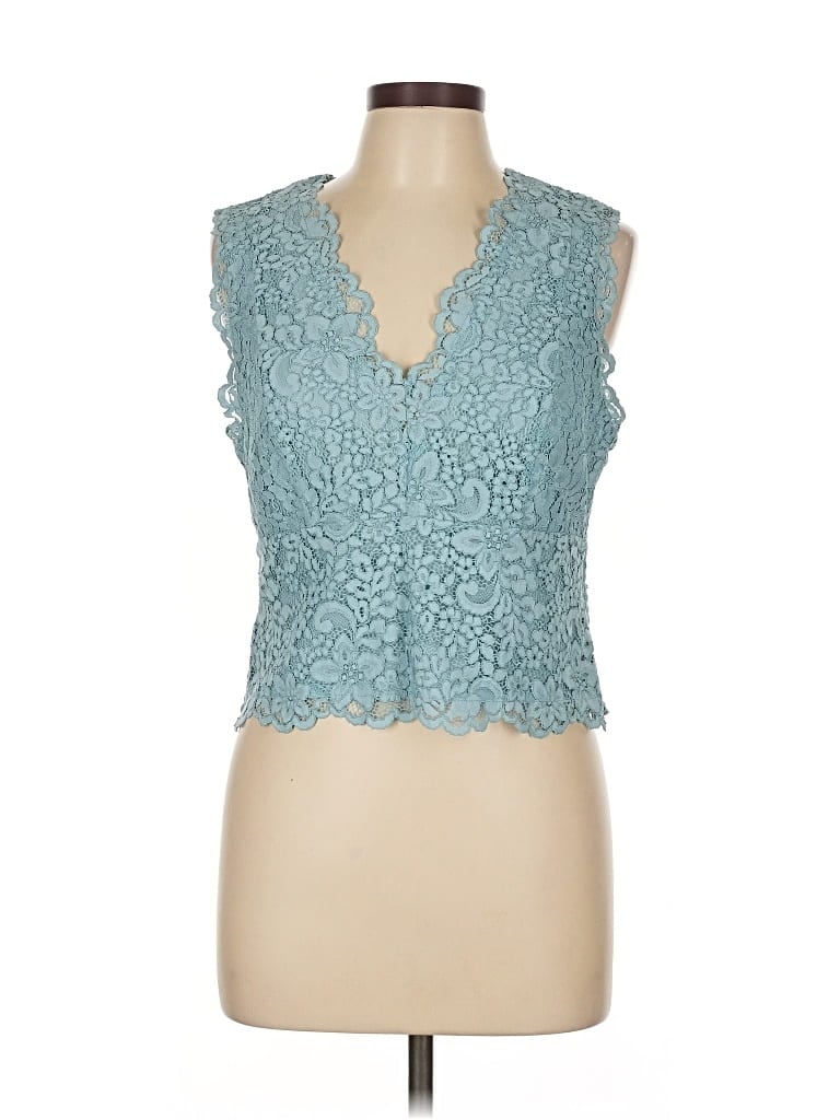 Pre-owned Express Sleeveless Blouse In Blue