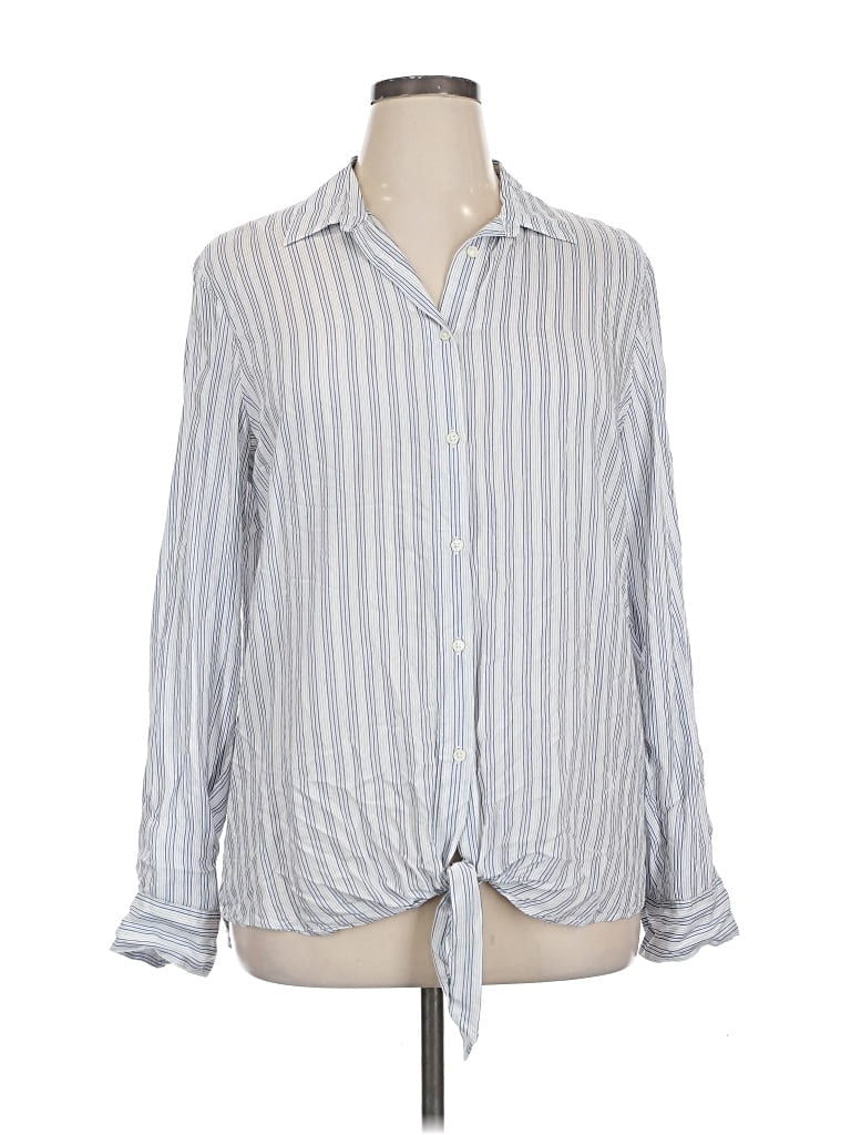 Pre-owned Banana Republic Long Sleeve Button Down Shirt In Gray