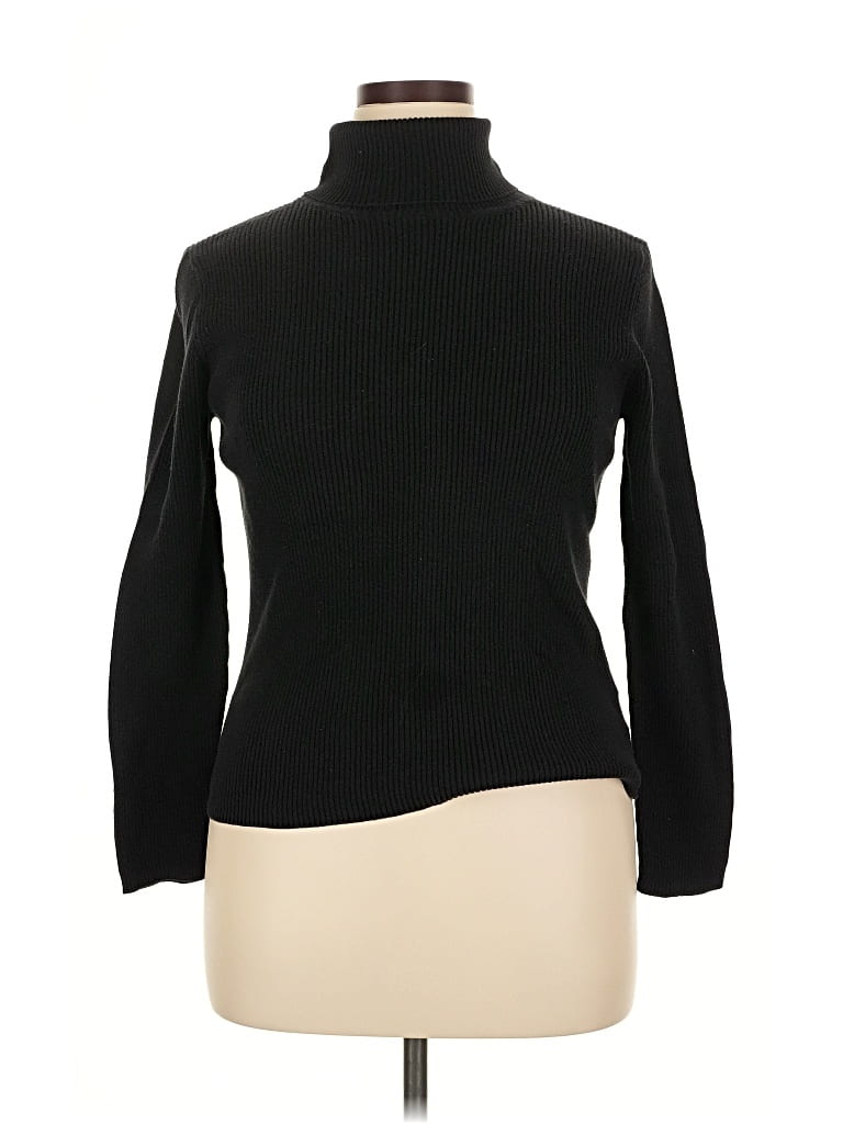 Pre-owned Faded Glory Turtleneck Sweater In Black