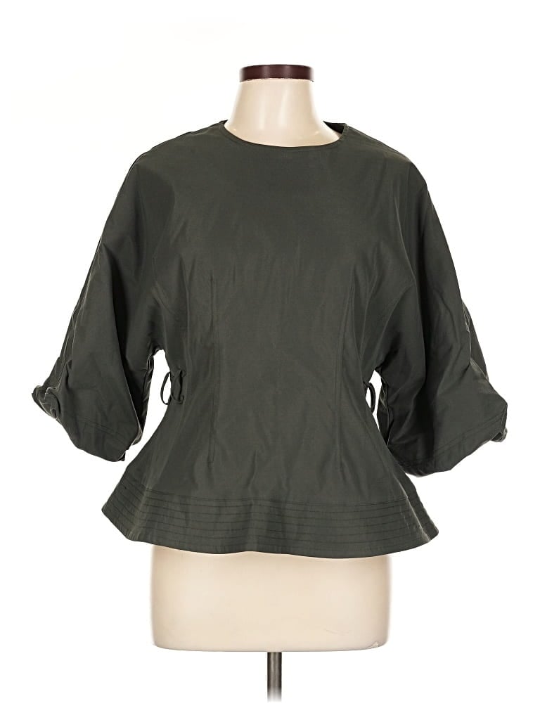 Pre-owned Gracia 3/4 Sleeve Blouse In Green