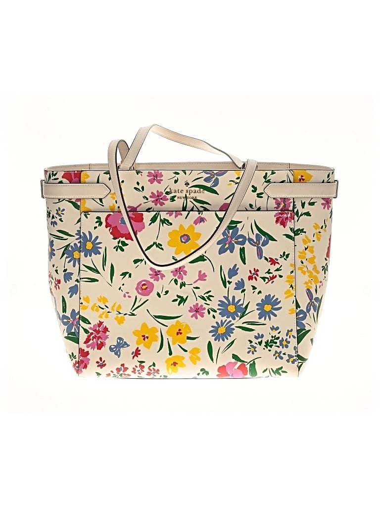 Pre-owned Kate Spade New York Leather Tote Bag In White