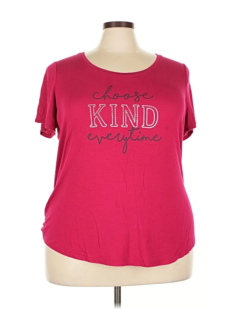 Pre-owned Lane Bryant Outlet Short Sleeve T-shirt In Pink