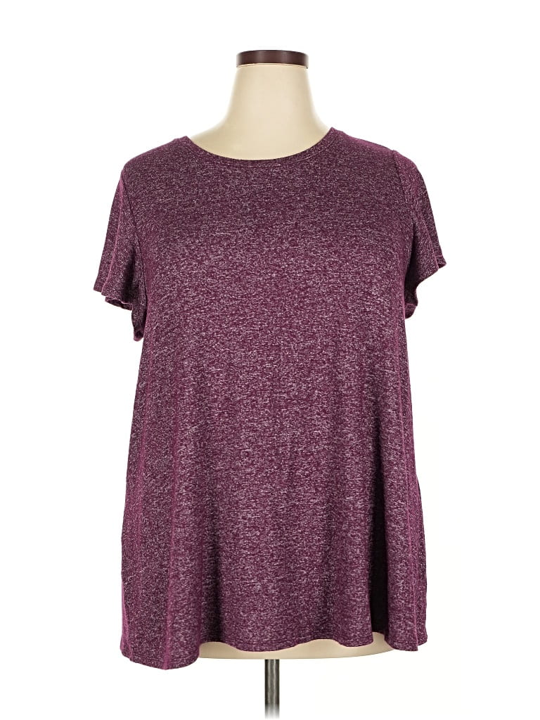 Pre-owned Lane Bryant Active T-shirt In Burgundy