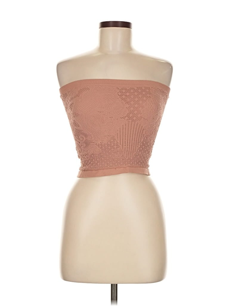 Pre-owned Intimately By Free People Tube Top Pink Floral Pattern Strapless Neckline Tops