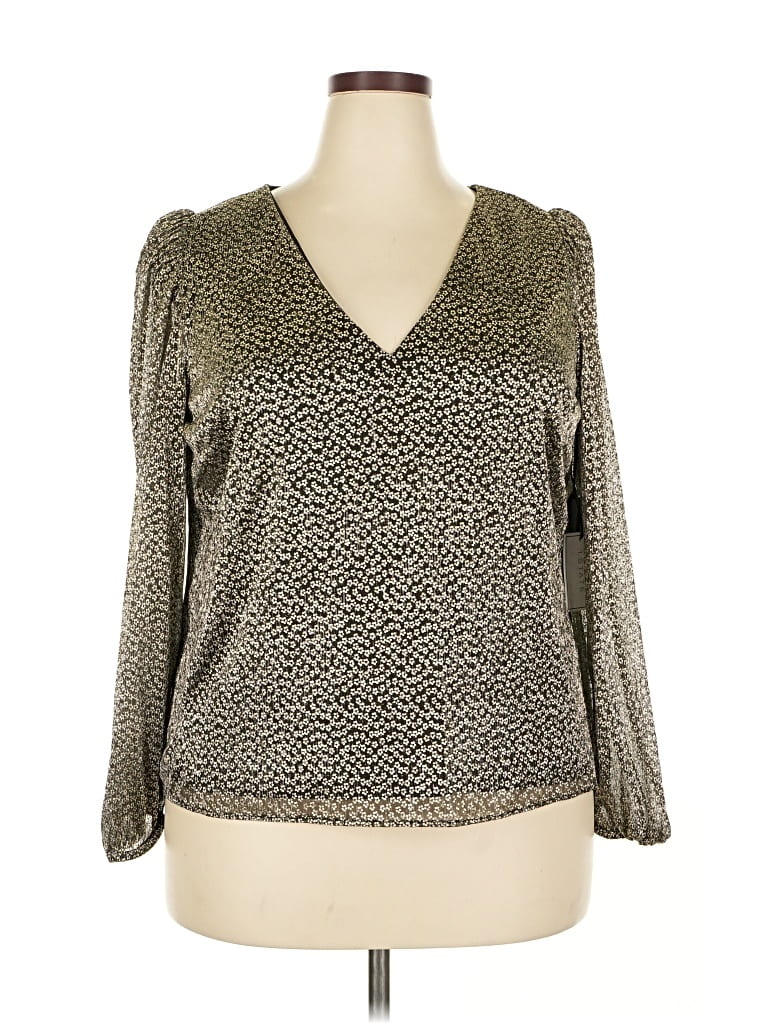 1.state Long Sleeve Blouse In Gray