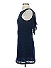 Aqua 100% Polyester Solid Blue Casual Dress Size S - photo 5