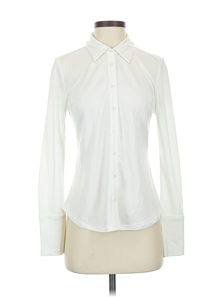 Pre-owned Banana Republic Long Sleeve Blouse In White