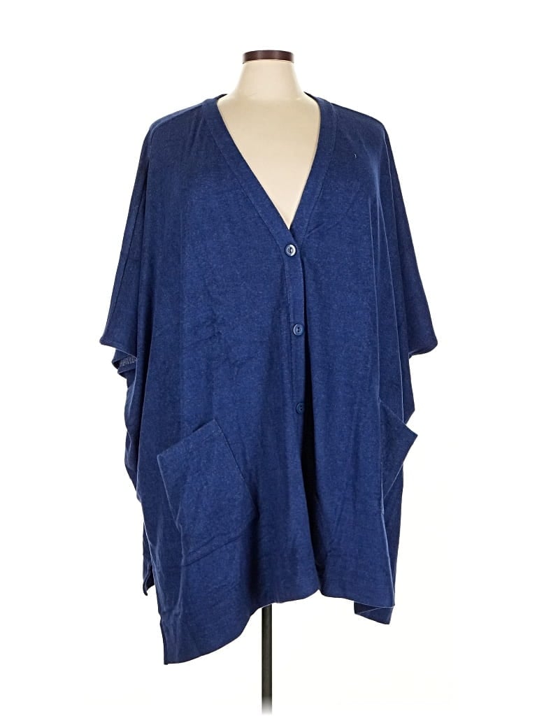Pre-owned Susan Graver Cardigan Sweater In Blue