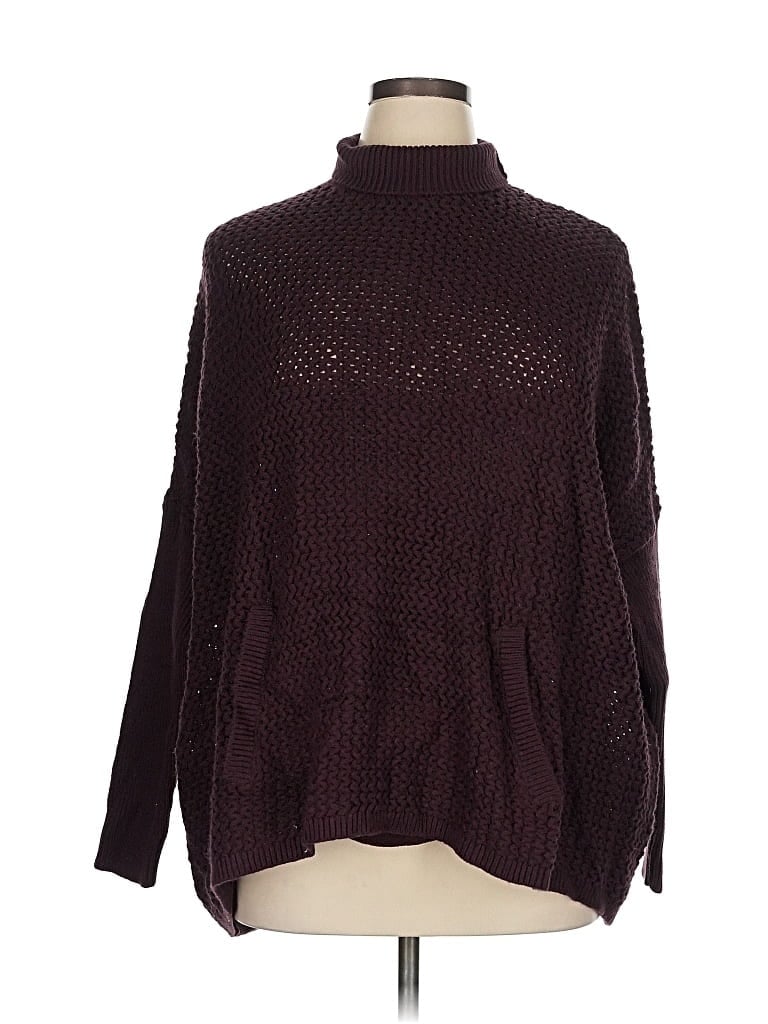 ANN TAYLOR LOFT Pre-owned Turtleneck Sweater In Burgundy