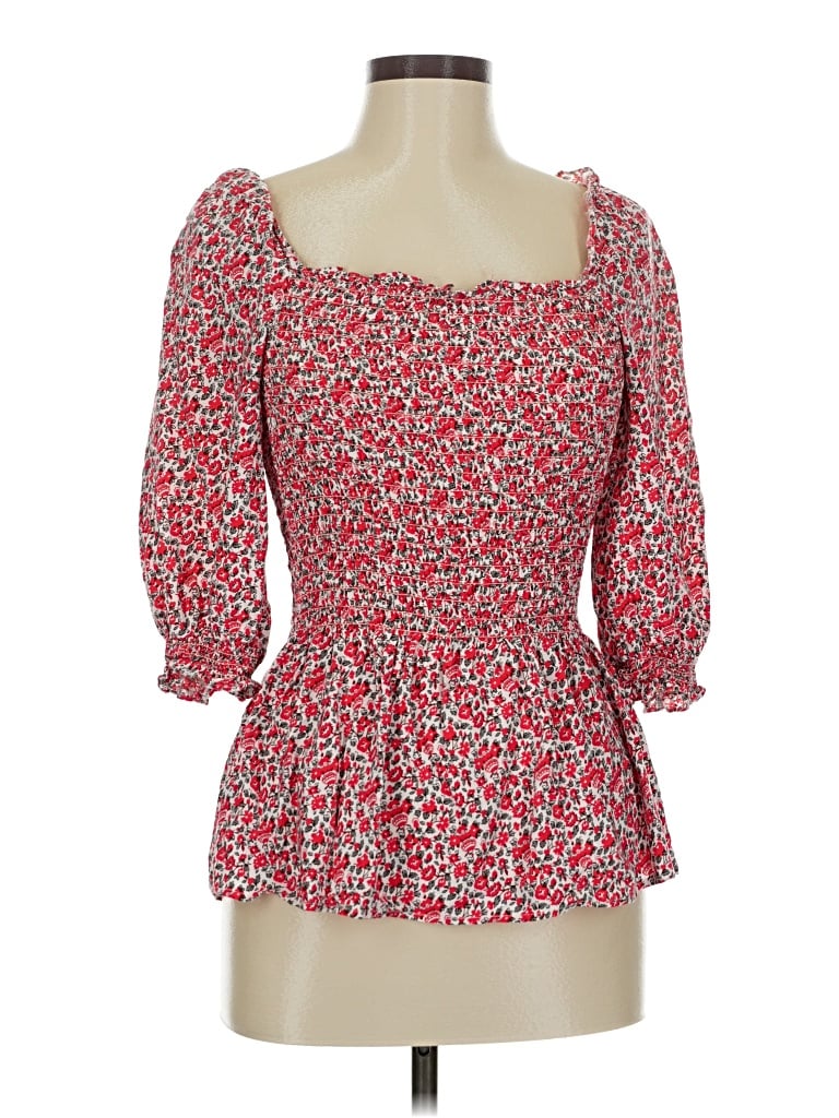 Pre-owned Max Studio 3/4 Sleeve Blouse In Red