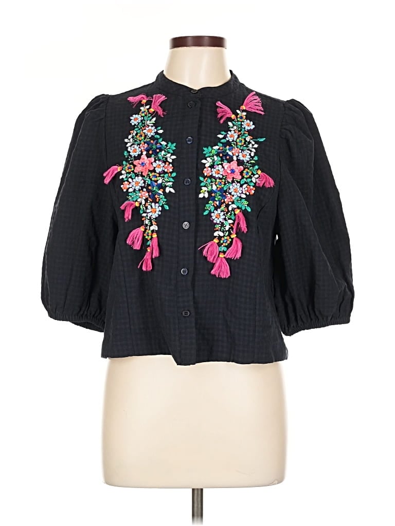 Pre-owned Essentiel Antwerp 3/4 Sleeve Blouse In Black
