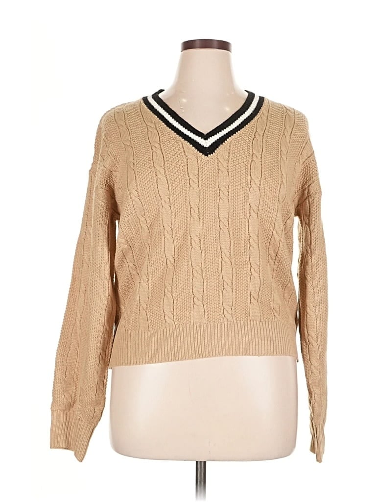 Pre-owned Shein Pullover Sweater In Brown