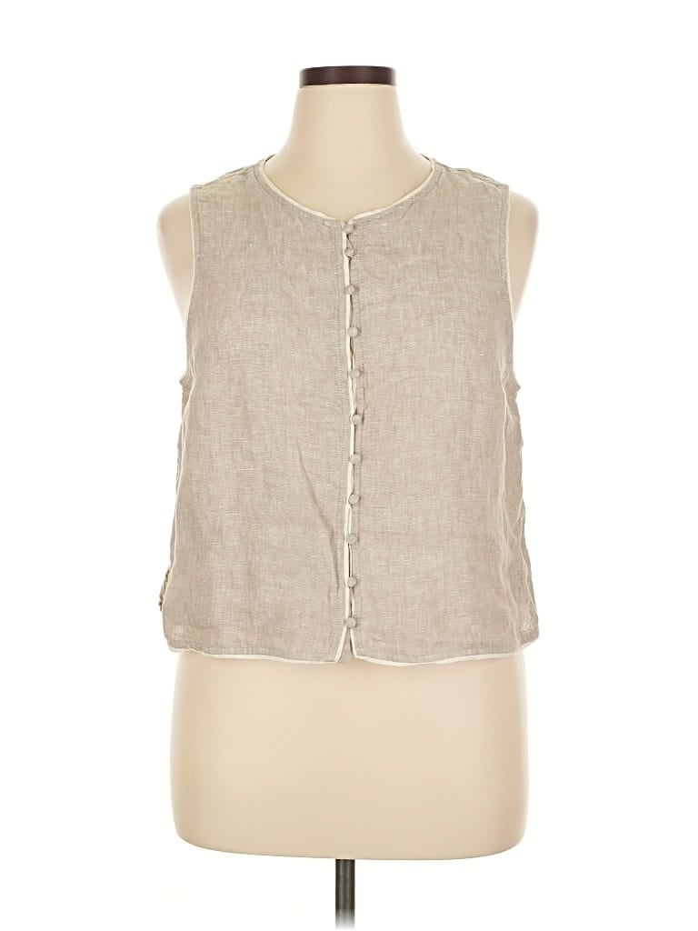 Pre-owned Tahari Sleeveless Blouse In Brown