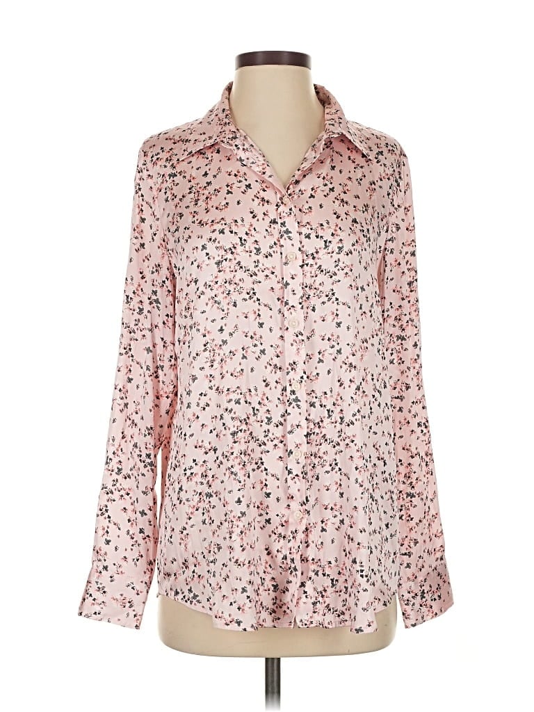 Pre-owned Banana Republic Long Sleeve Blouse In Pink