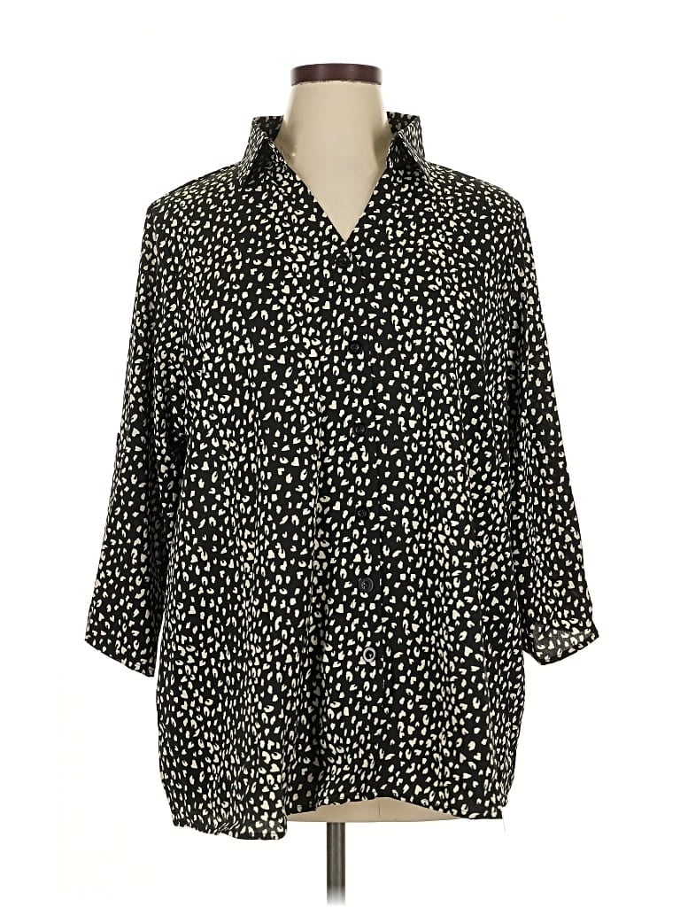 Pre-owned Bloomchic 3/4 Sleeve Blouse In Black