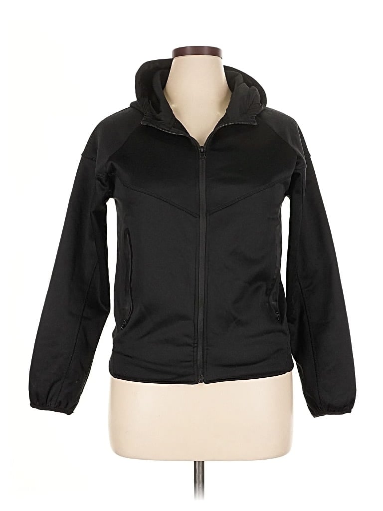 Pre-owned Assorted Brands Zip Up Hoodie In Black